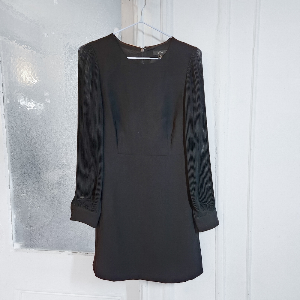 J. Crew Sheer Sleeve Sheath Dress